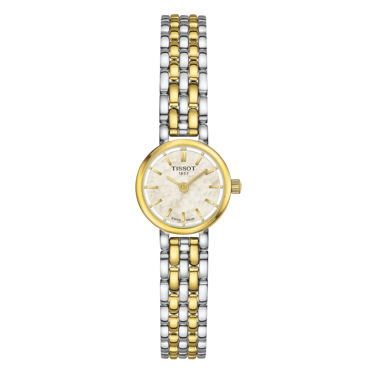 Tissot Lovely Round 19.5mm Stainless Steel and Yellow Gold PVD Mother of Pearl Dial Watch