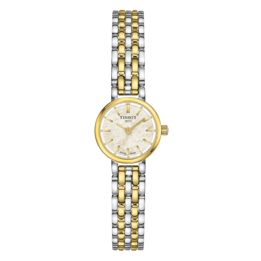 Tissot Lovely Round 19.5mm Stainless Steel and Yellow Gold PVD Mother of Pearl Dial Watch