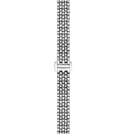 Finished with a stainless steel bracelet and butterfly clasp with push-buttons, and water-resistant to 30 metres, it combines delicate styling, Swiss precision and timeless Tissot craftsmanship.