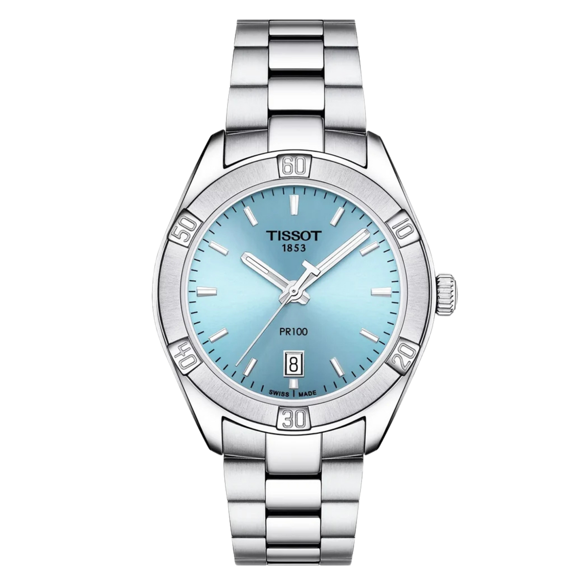 Tissot PR 100 Sport Chic 36mm Ice Blue Dial Watch