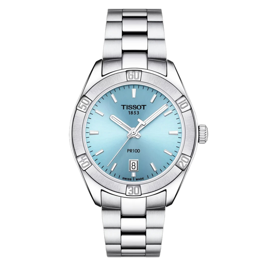 Tissot PR 100 Sport Chic 36mm Ice Blue Dial Watch