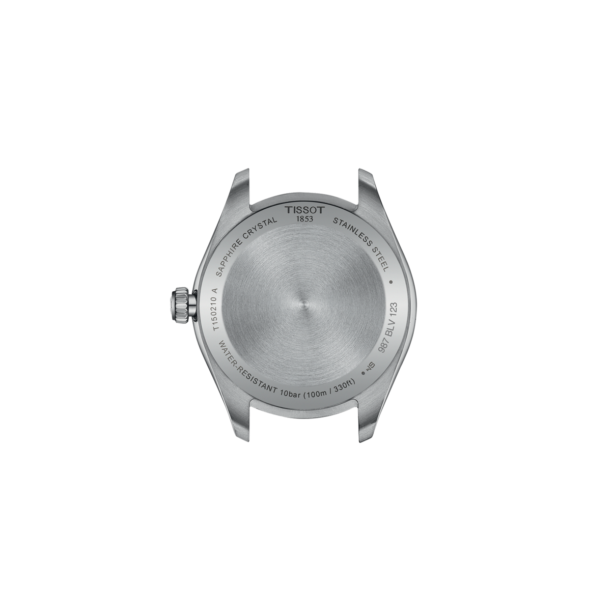 caseback view displaying the stainless steel construction, designed for reliable everyday wear while maintaining a lightweight feel