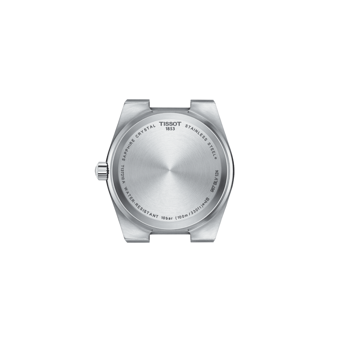 caseback view displaying the stainless steel construction, designed for durability and comfortable daily wear with a clean, minimalist finish