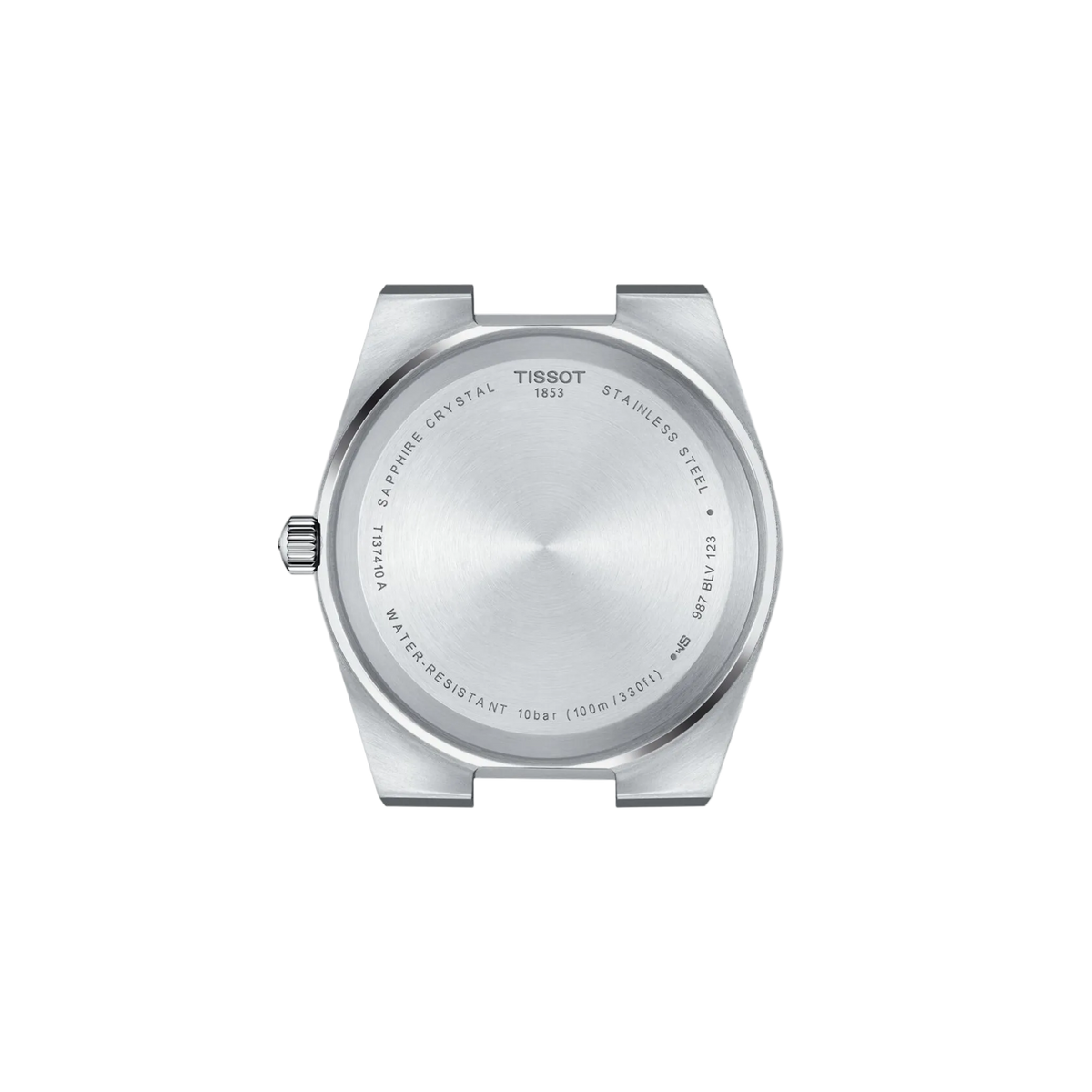 caseback image displaying the stainless steel construction and detailed finishing, designed for durability, comfort, and everyday wear practicality