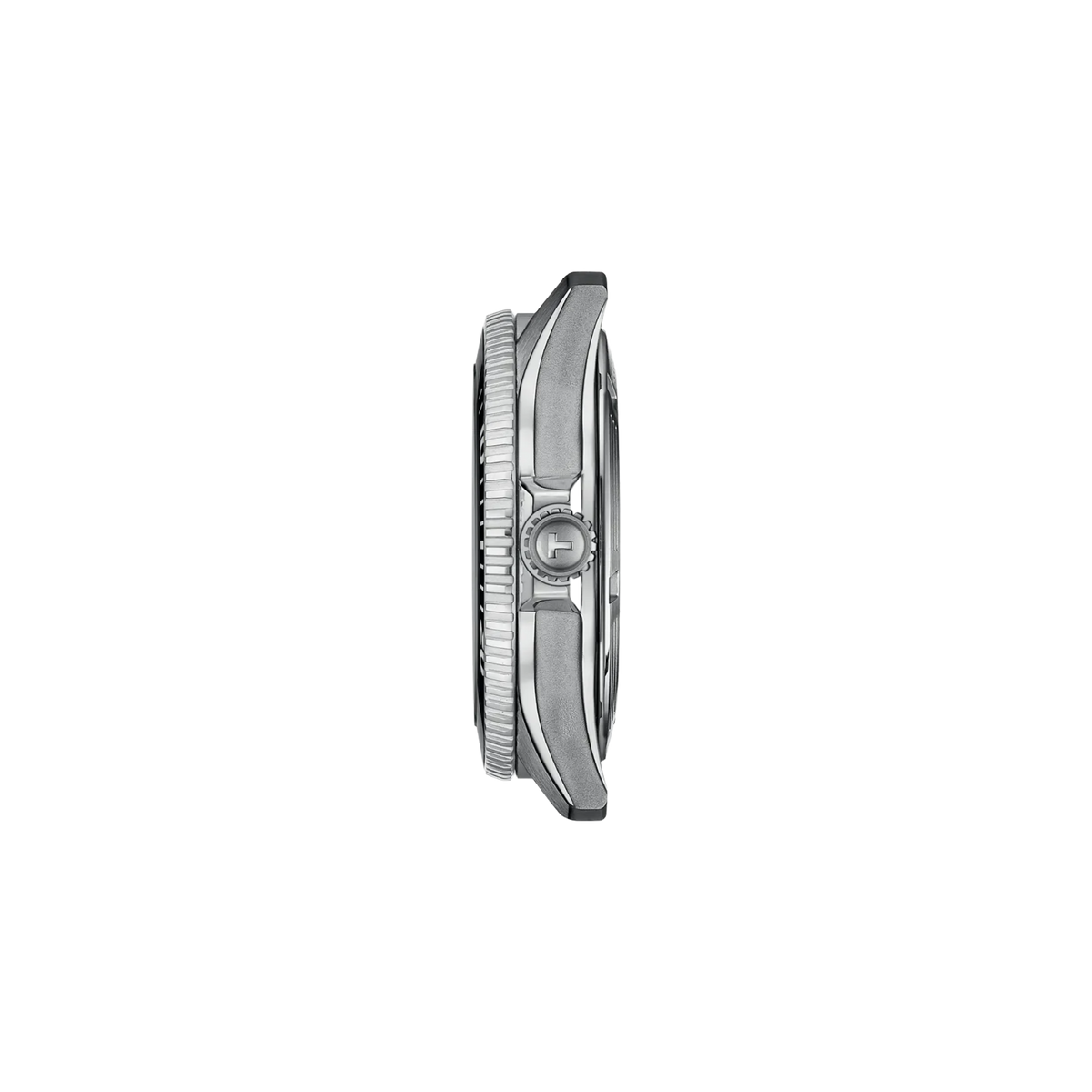 Black dial detail on the Tissot Seastar 1000 Powermatic 80 watch.