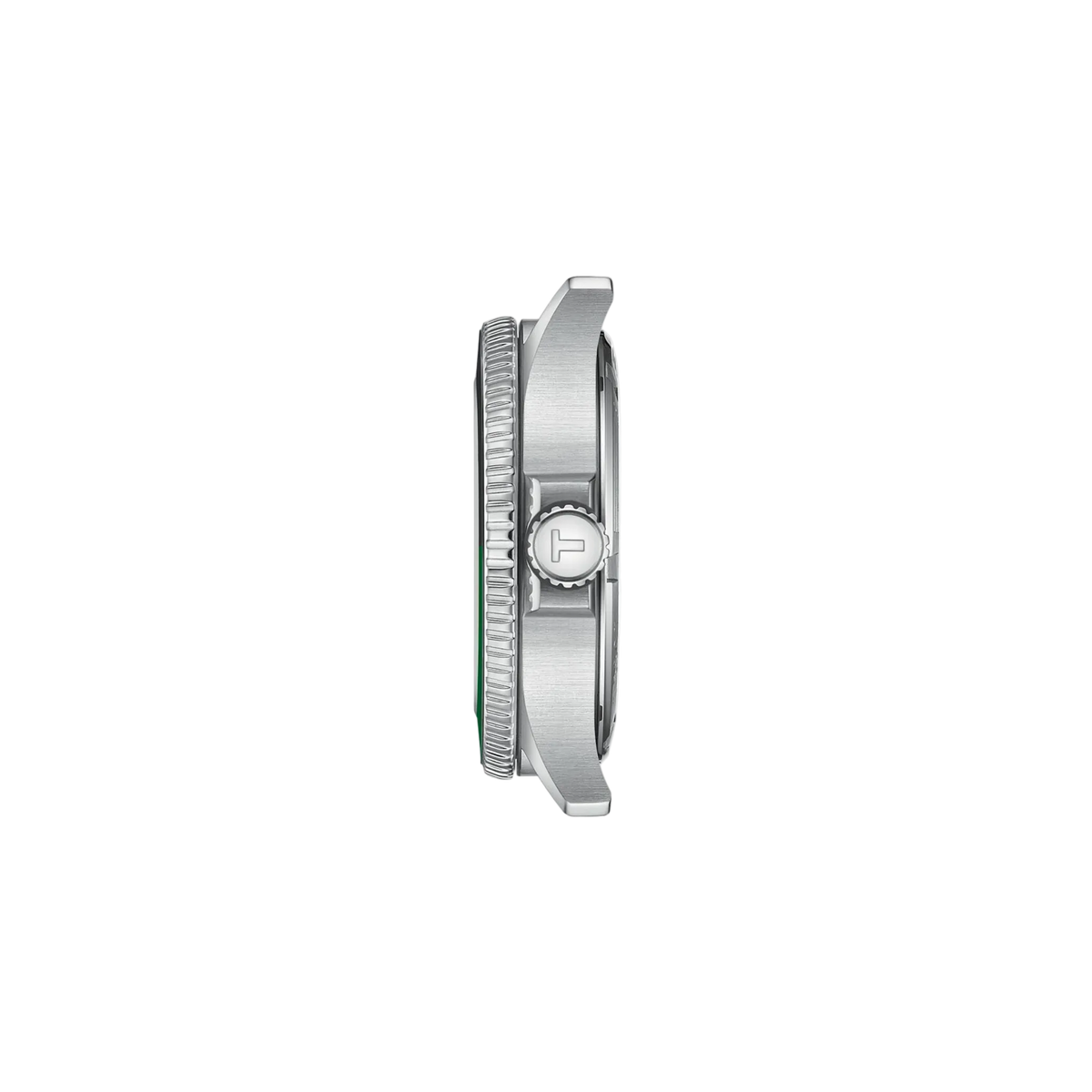 side profile image highlighting the stainless steel case thickness, rotating GMT bezel, crown guards, and brushed finishing that enhance the watch’s durable tool-watch styling