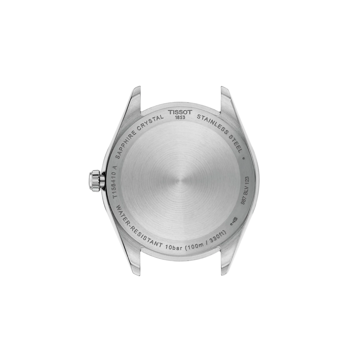 caseback image displaying the stainless steel construction and detailed finishing, designed for comfortable daily wear and timeless durability