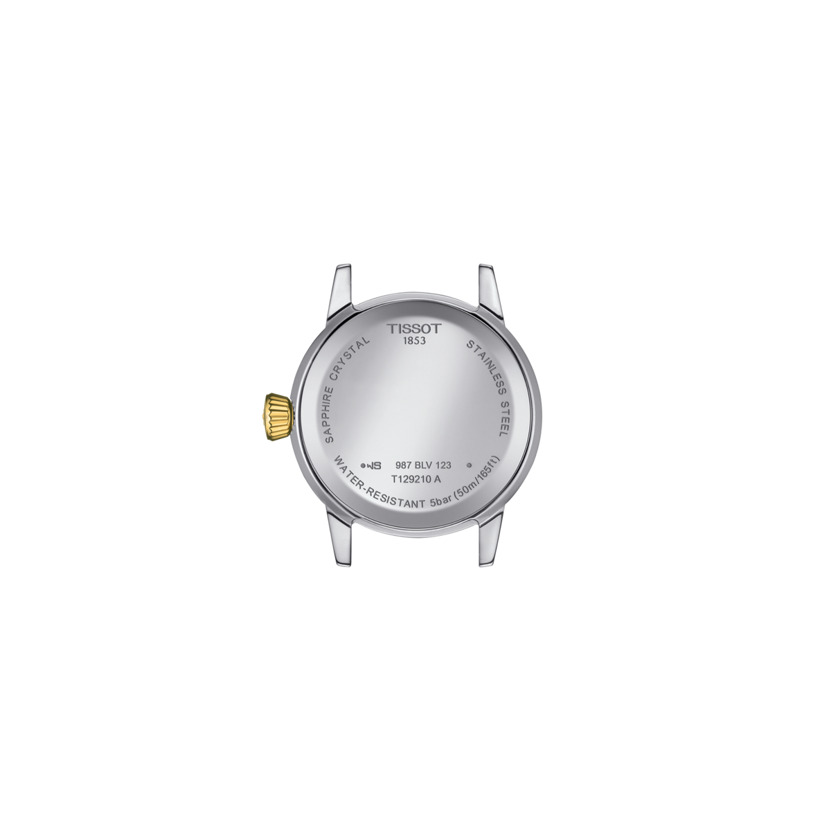 view of the caseback revealing the smooth steel finish and solid construction designed for reliable everyday wear