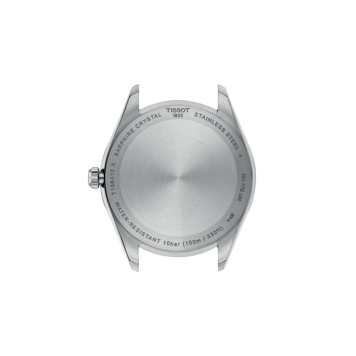 caseback image displaying the stainless steel construction and refined finishing, engineered for reliable daily wear and long-lasting comfort