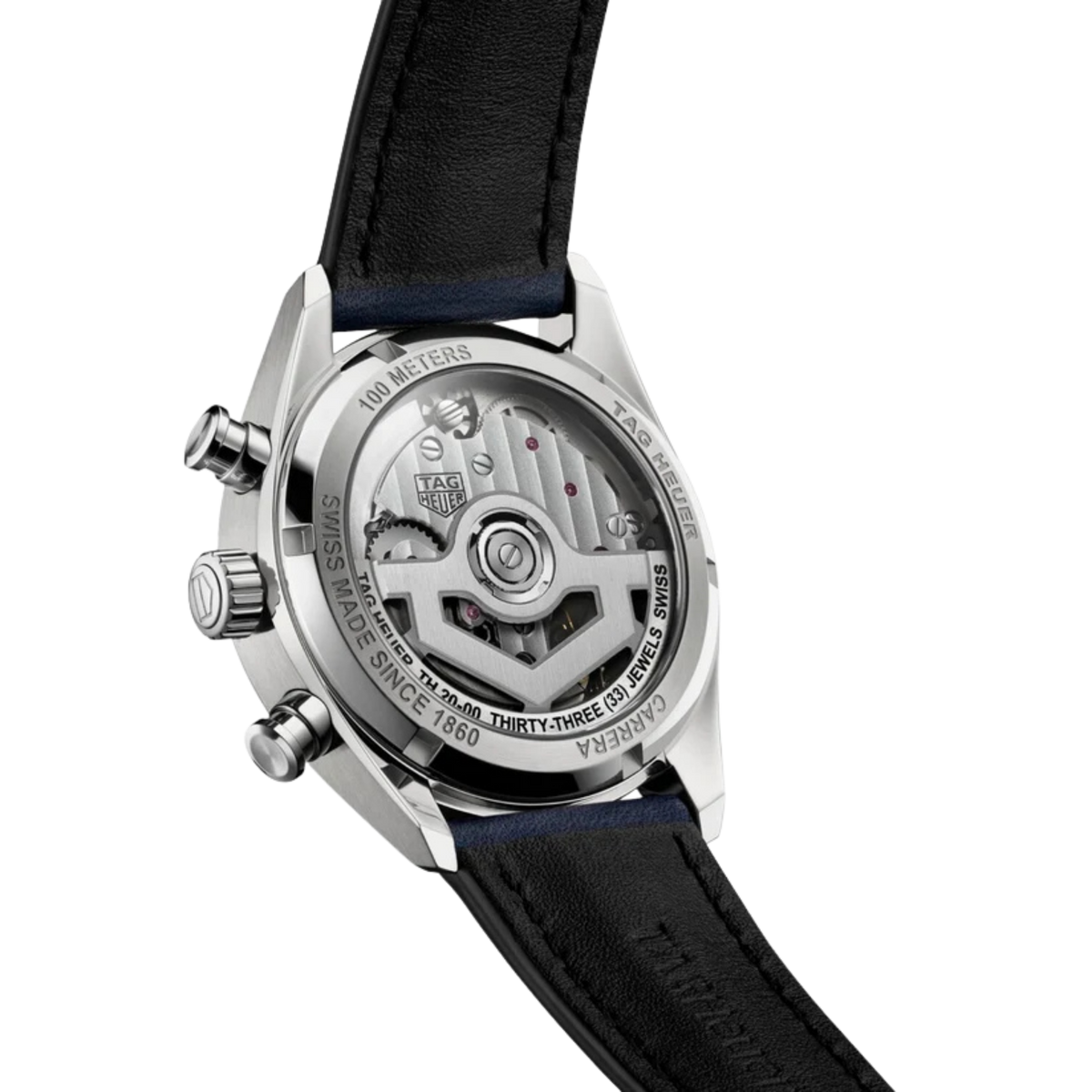 With 100 metres water resistance, this watch blends classic Carrera styling with modern functionality.