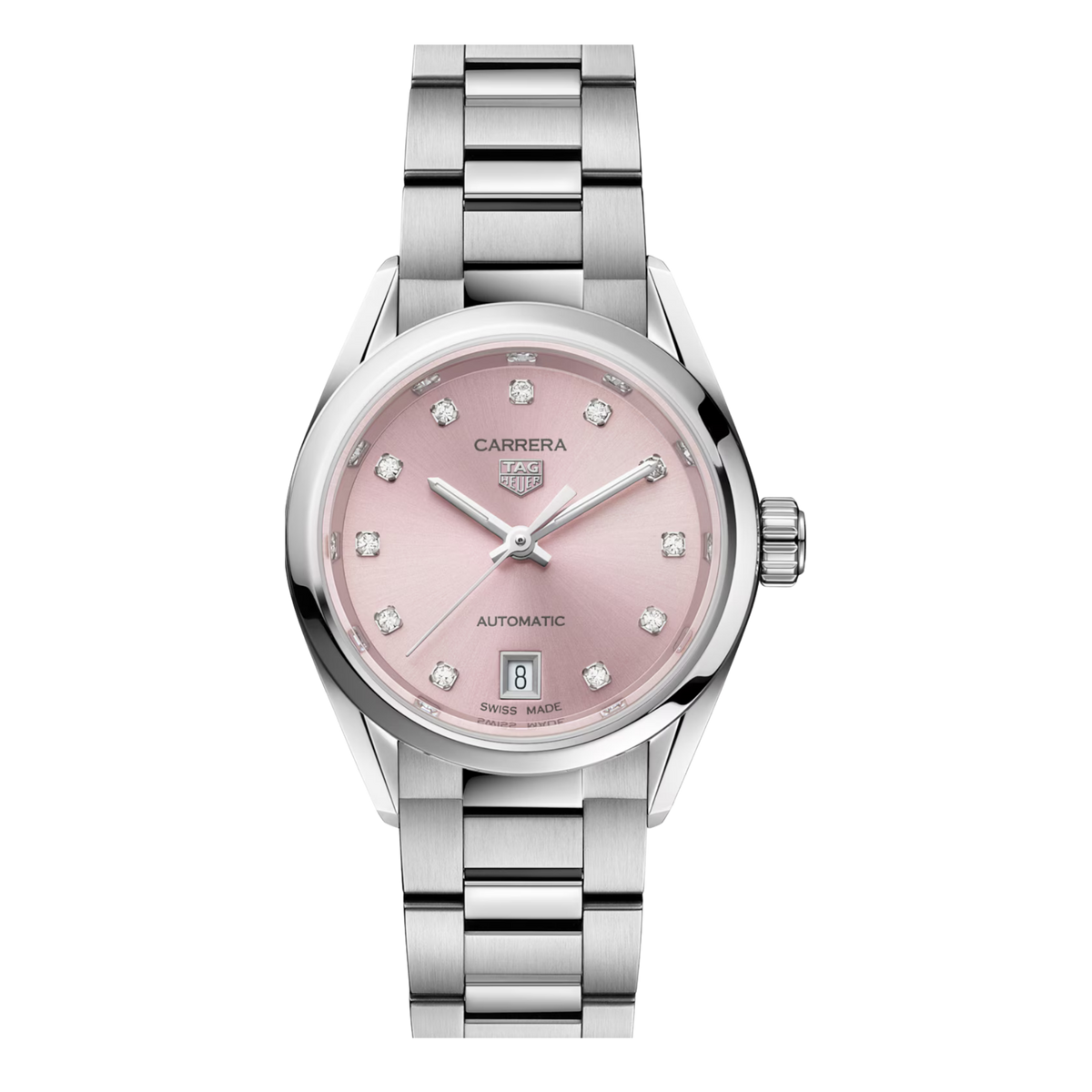 TAG Heuer Carrera Date 29mm Pink Diamond Dial Watch