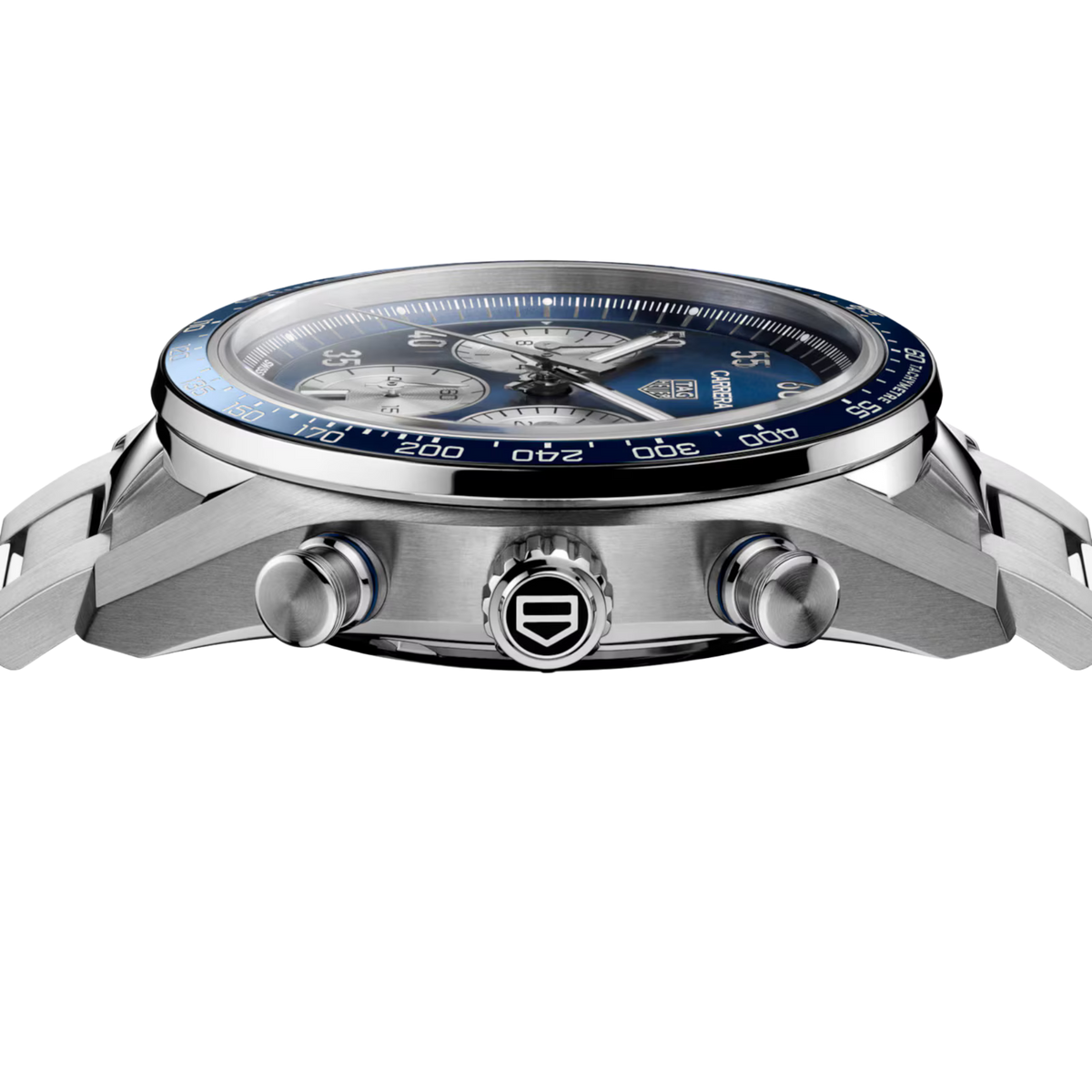 Power comes from the in-house Calibre TH20-00, a self-winding mechanical chronograph movement delivering approximately 80 hours of power reserve.