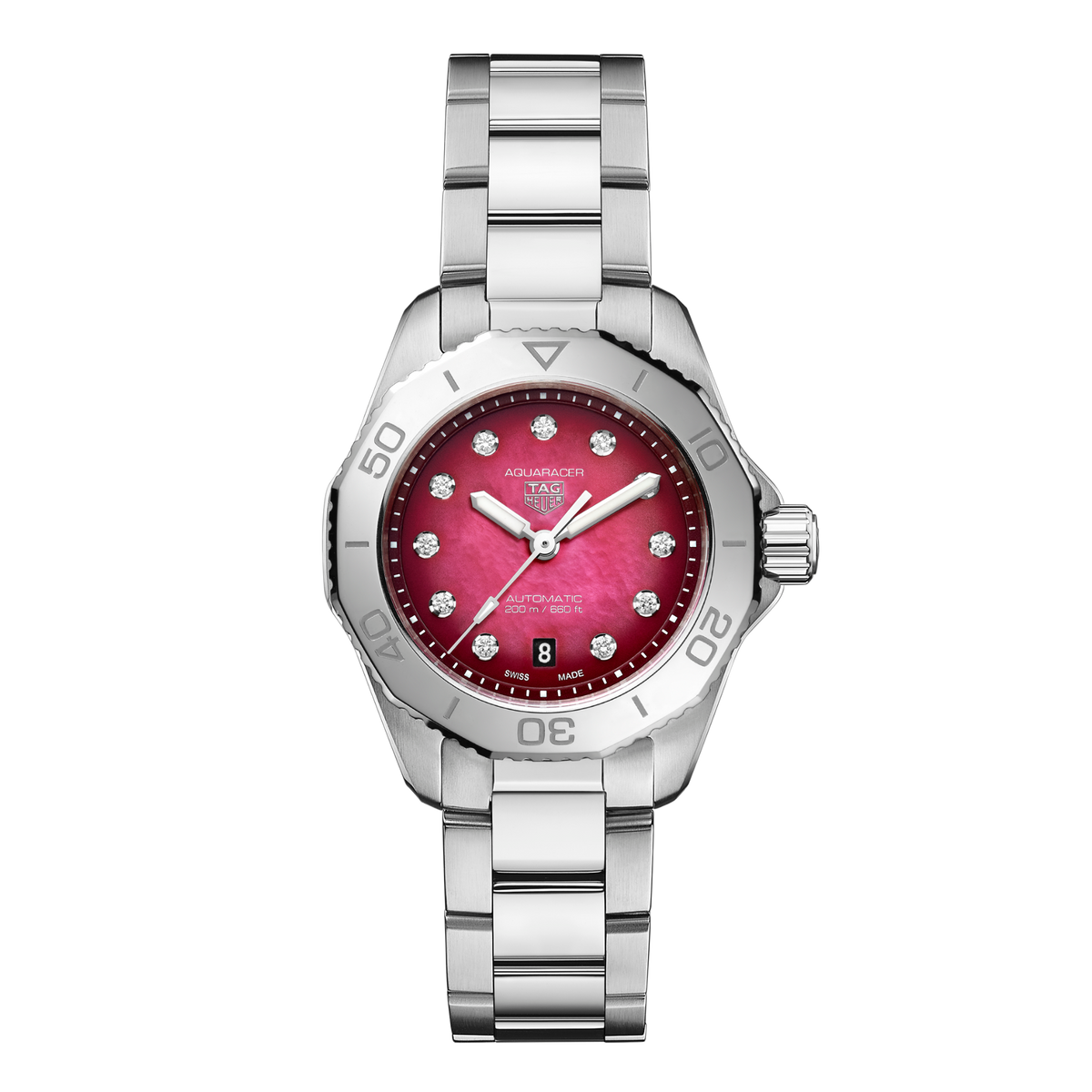 TAG Heuer Aquaracer Professional 200 30mm Ruby Red Diamond Dial Watch