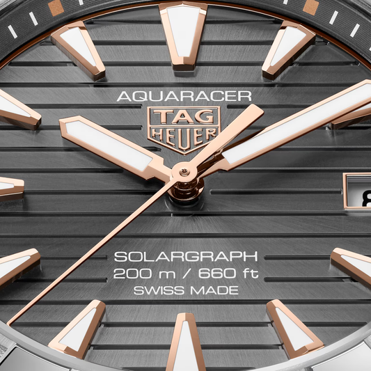 TAG Heuer Aquaracer Solargraph 40mm Grey Dial Watch 
