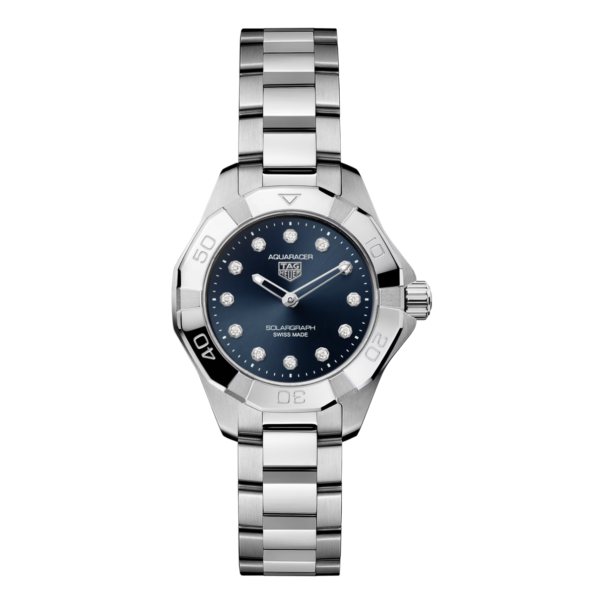 TAG Heuer Aquaracer Solargraph 28mm Blue Diamond Dial Watch