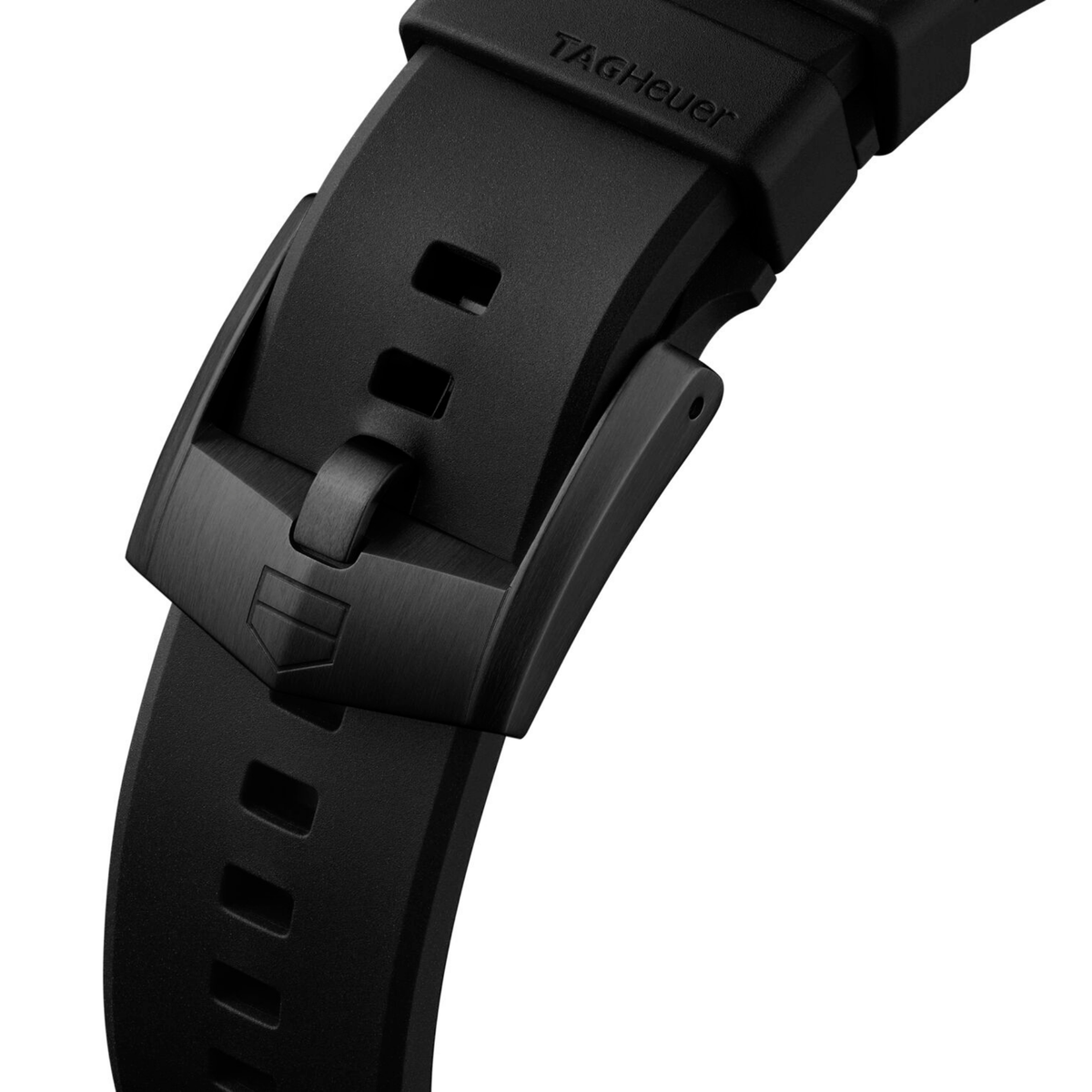 rear view of the watch featuring the durable rubber strap with embossed branding and secure fit design