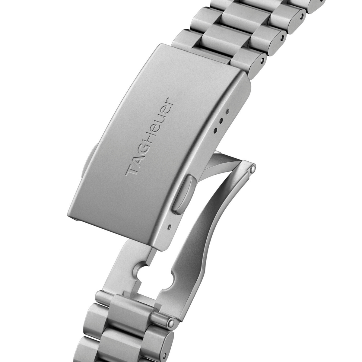 rear view showcasing the solid stainless steel bracelet with secure clasp and robust build for everyday wear