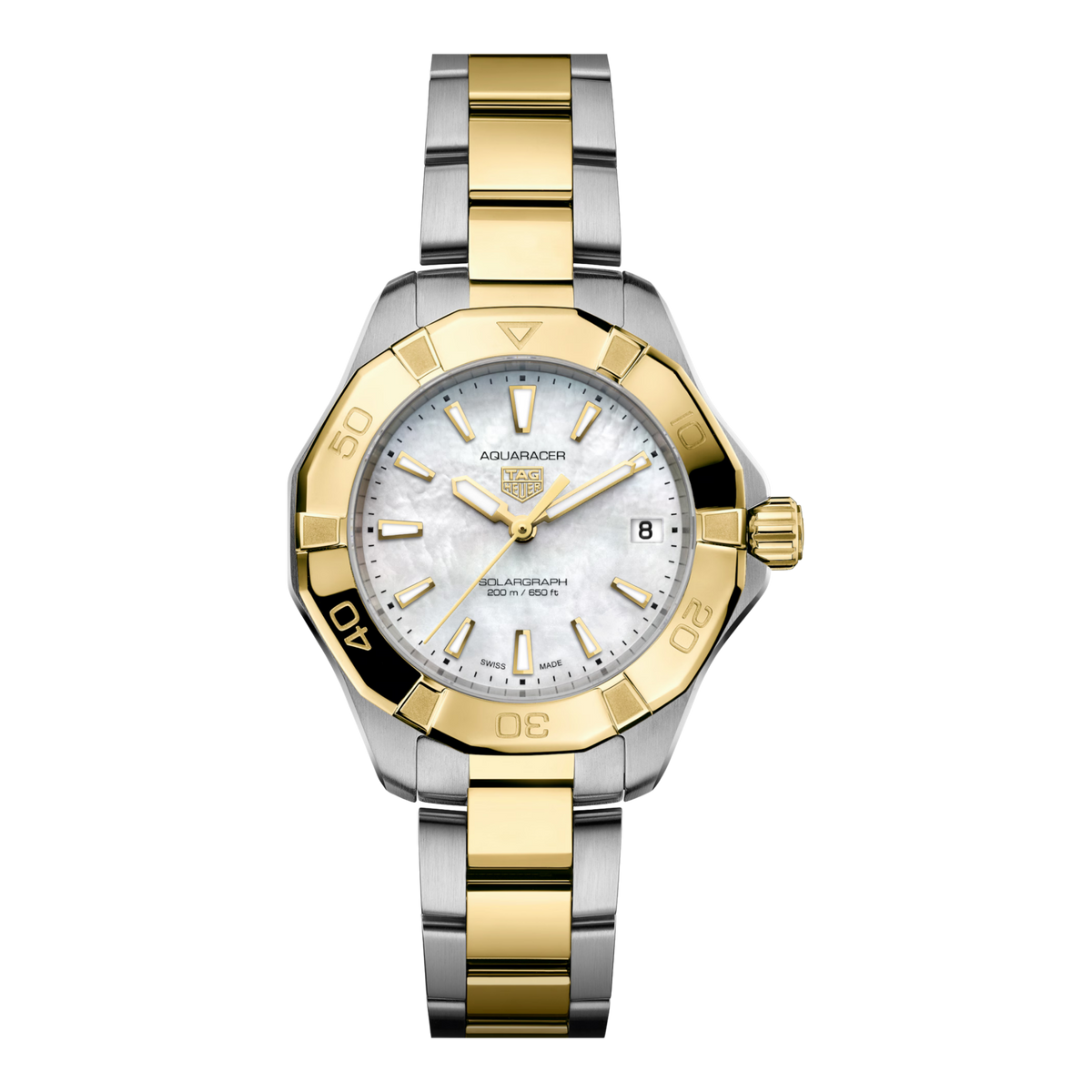 TAG Heuer Aquaracer Solargraph 34mm White Dial Watch