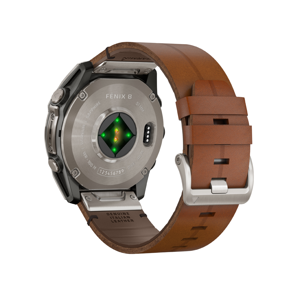 Garmin fēnix 8 AMOLED Sapphire smartwatch with multi-band GNSS, fitness and recovery tracking, built-in LED flashlight and 100m water resistance.