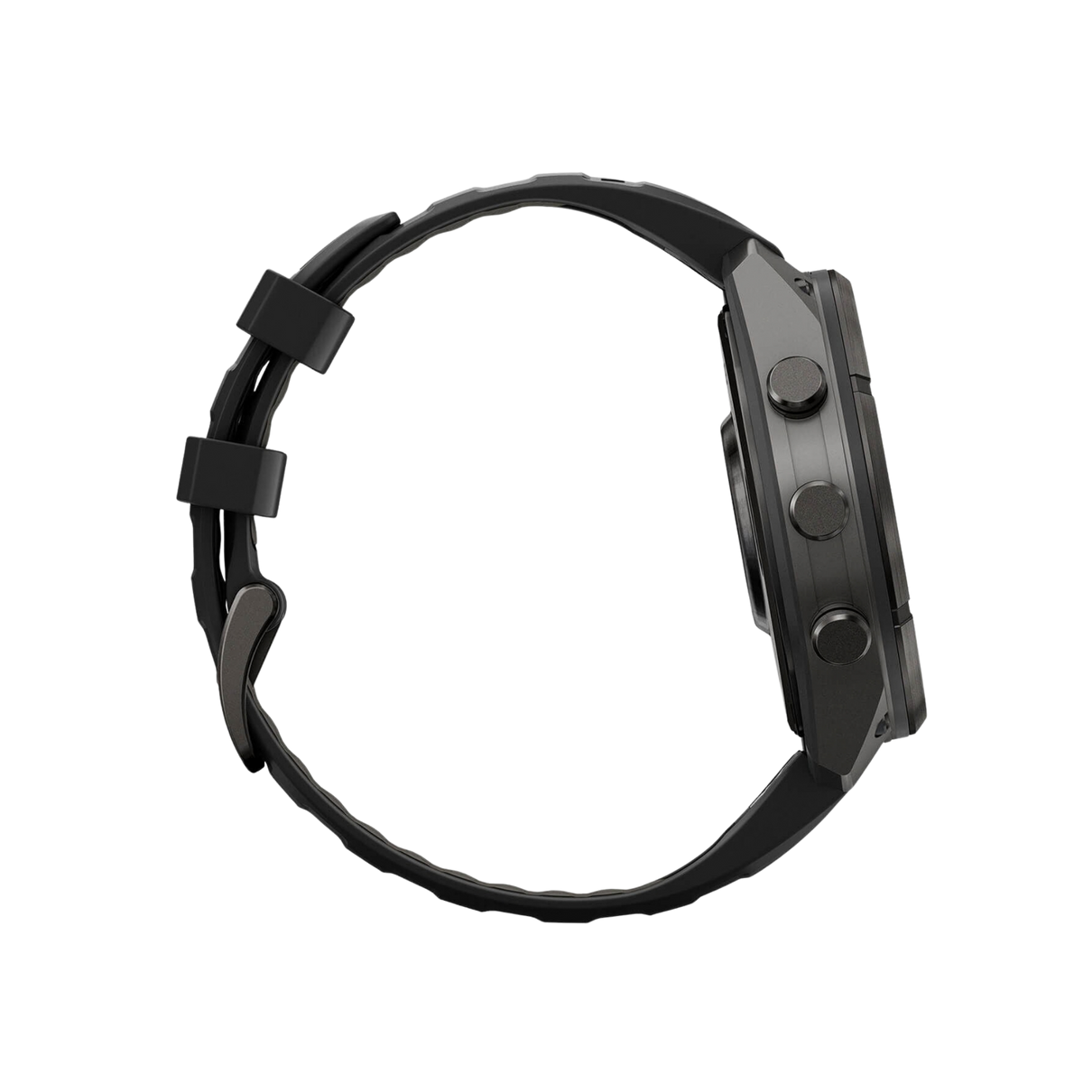 Offering up to 18 days of battery life in smartwatch mode, a black silicone strap and water resistance to 100 metres, it combines premium materials with advanced Garmin technology.