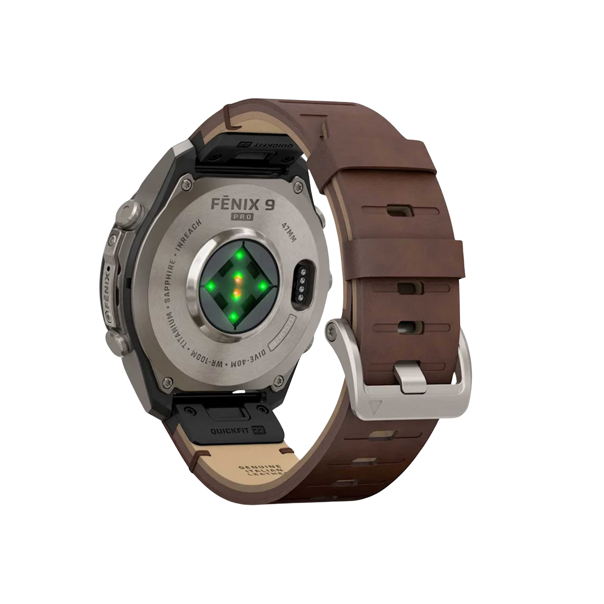 Offering up to 18 days of battery life in smartwatch mode, a Walnut leather strap and water resistance to 100 metres, it combines advanced Garmin technology with premium materials.