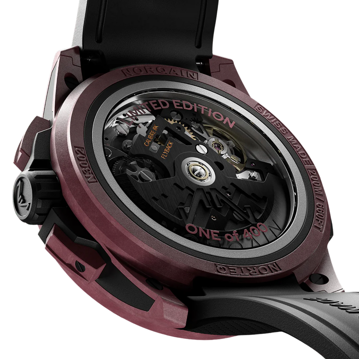 The Wild ONE Skeleton Chrono brings together innovative materials, a striking burgundy design and a high performance automatic chronograph movement. Limited in numbers, it's a watch that blends modern engineering with everyday wearability.
