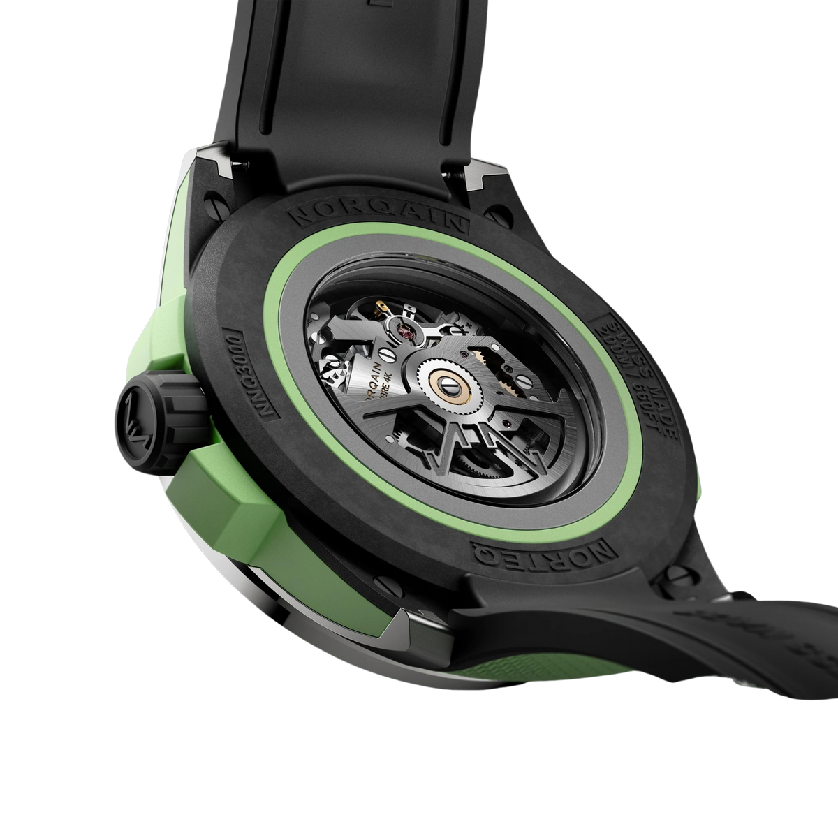 Powering the watch is the NORQAIN 4K Manufacture Calibre NK26/1, a COSC-certified automatic skeleton movement delivering an impressive 65-hour power reserve.