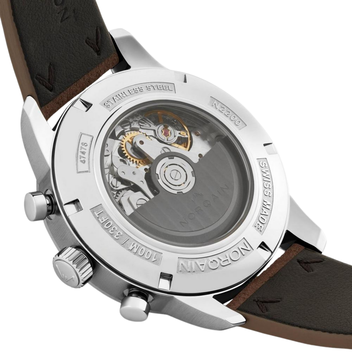 The Freedom 60 Chrono brings together Swiss chronograph performance and a warm, classic aesthetic. Cream dial, brown strap and a balanced 43mm case make it an easy everyday statement piece.
