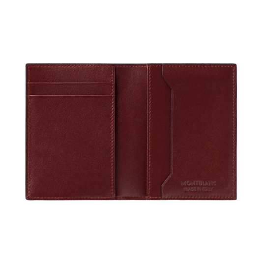 Montblanc Meisterstück black leather card holder featuring four credit card slots, business card compartment and elegant compact design
