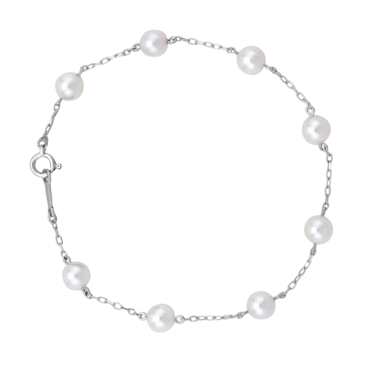 Mikimoto 5.5mm Grade A Akoya Cultured Pearl Chain Bracelet in 18ct White Gold