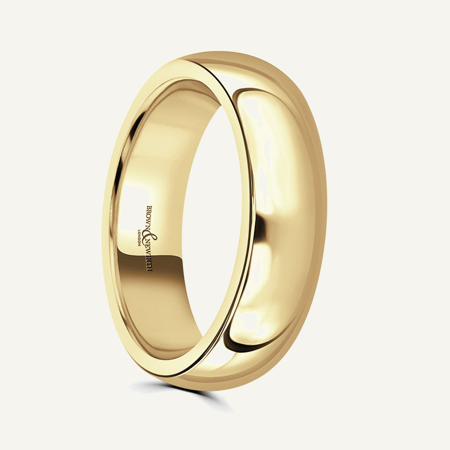 Gents D-Shape Wedding Ring