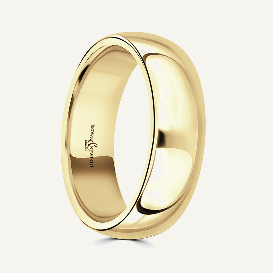 Gents D-Shape Wedding Ring