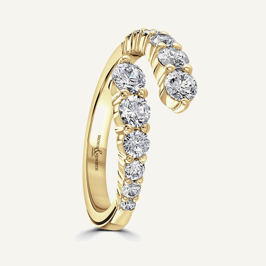 Round Brilliant Cut, Claw, Graduated Bypass Diamond Eternity Ring