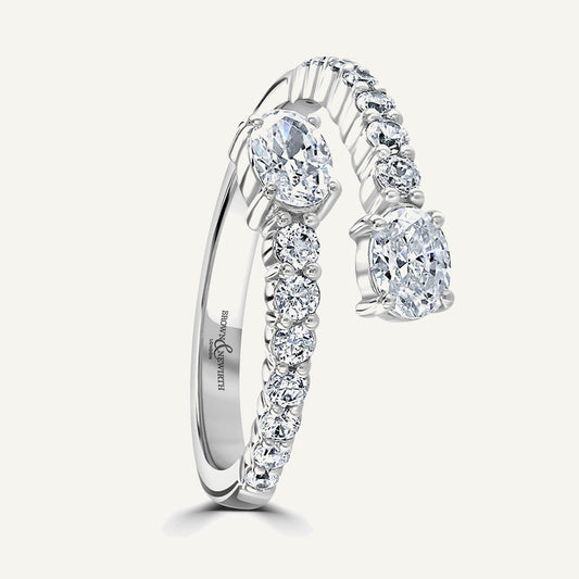 Round Brilliant & Oval Cut, Claw, Bypass Diamond Eternity Ring
