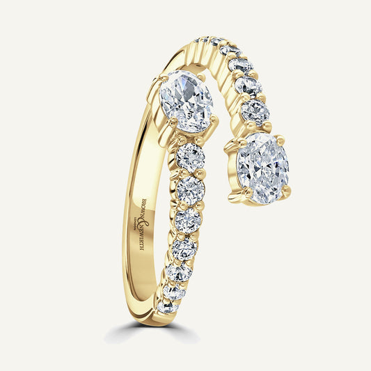 Round Brilliant & Oval Cut, Claw, Bypass Diamond Eternity Ring