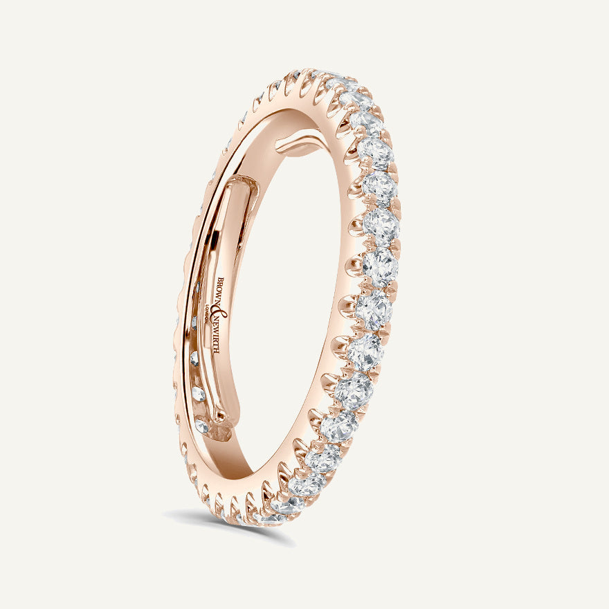 Round Brilliant Cut, Split Claw, Adjustable Diamond Eternity Ring