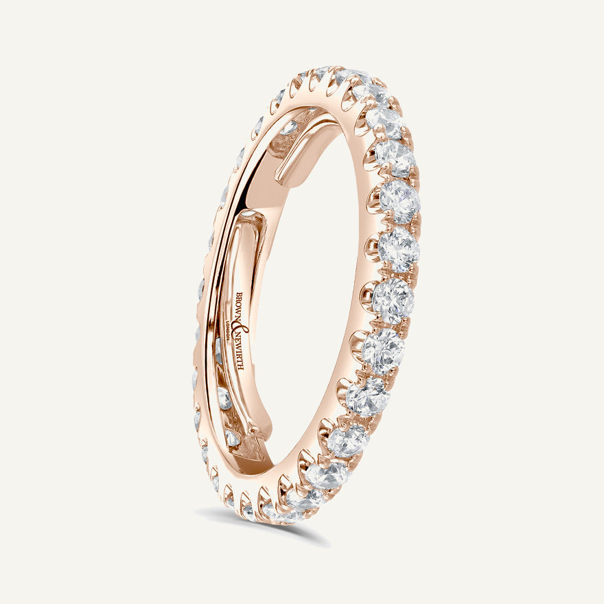 Round Brilliant Cut, Split Claw, Adjustable Diamond Eternity Ring