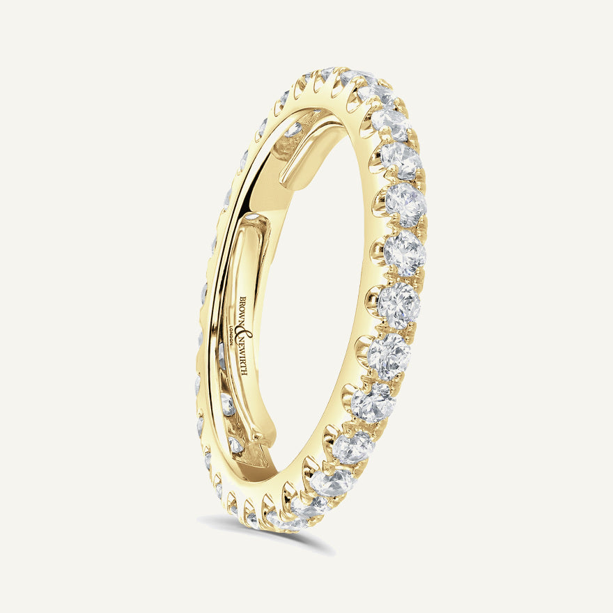 Round Brilliant Cut, Split Claw, Adjustable Diamond Eternity Ring