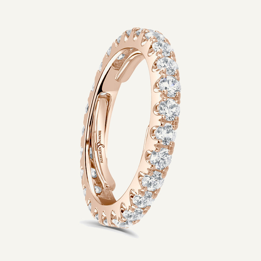 Round Brilliant Cut, Split Claw, Adjustable Diamond Eternity Ring