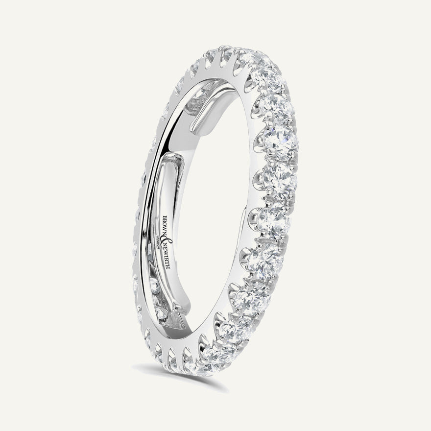 Round Brilliant Cut, Split Claw, Adjustable Diamond Eternity Ring