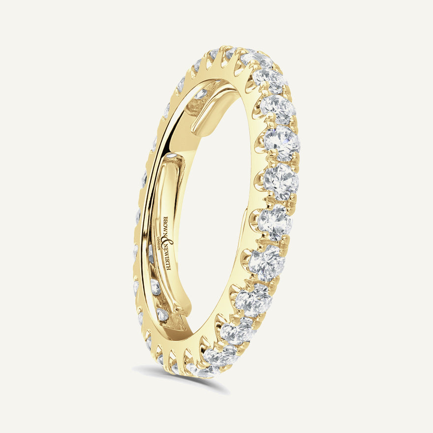 Round Brilliant Cut, Split Claw, Adjustable Diamond Eternity Ring