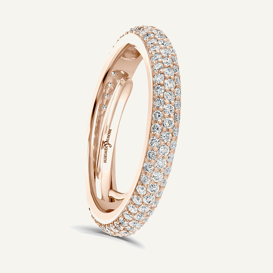 Round Brilliant Cut, Micro Pave, Adjustable Diamond Eternity Ring
