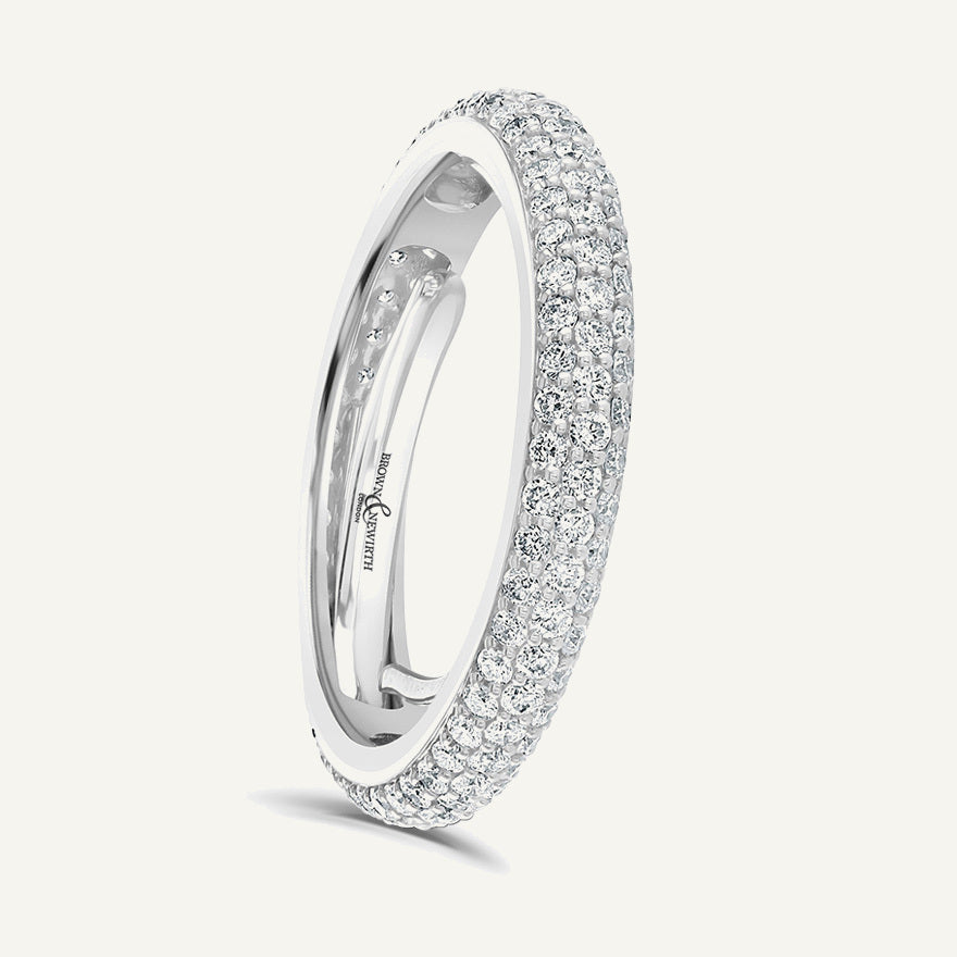 Round Brilliant Cut, Micro Pave, Adjustable Diamond Eternity Ring