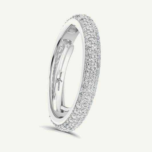 Round Brilliant Cut, Micro Pave, Adjustable Diamond Eternity Ring