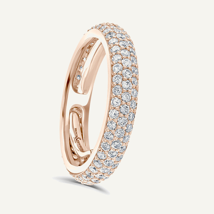 Round Brilliant Cut, Micro Pave, Adjustable Diamond Eternity Ring