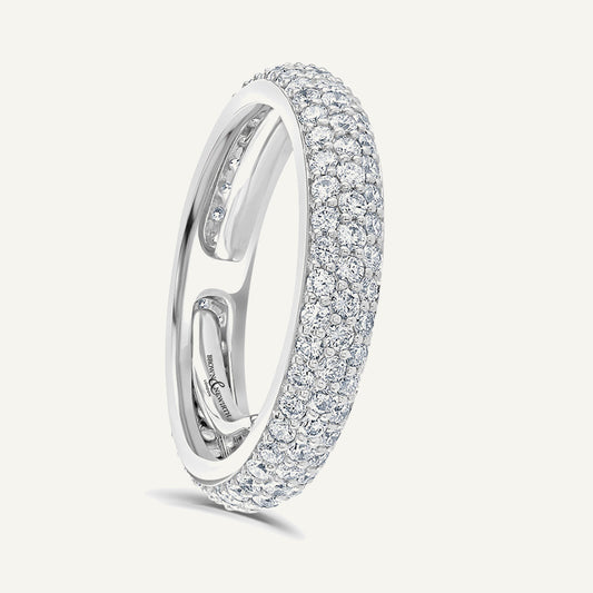 Round Brilliant Cut, Micro Pave, Adjustable Diamond Eternity Ring