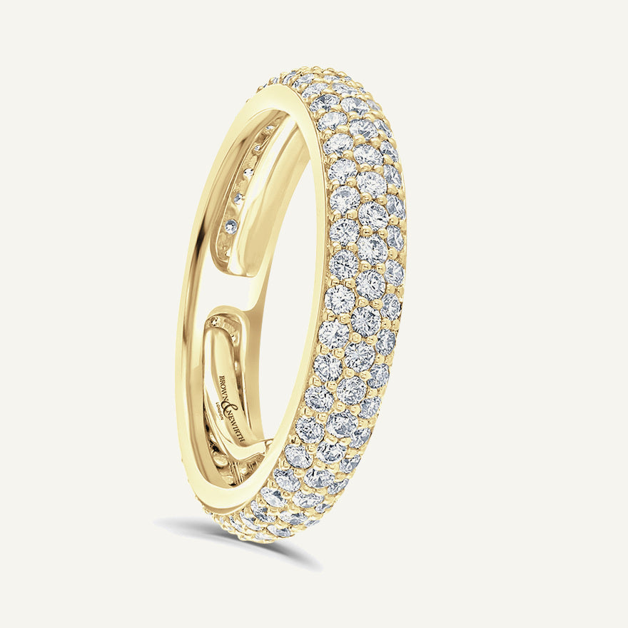 Round Brilliant Cut, Micro Pave, Adjustable Diamond Eternity Ring