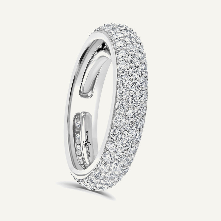 Round Brilliant Cut, Micro Pave, Adjustable Diamond Eternity Ring
