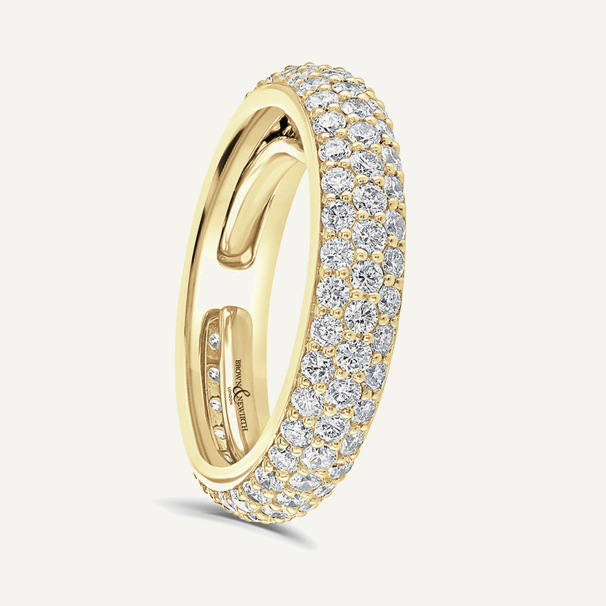 Round Brilliant Cut, Micro Pave, Adjustable Diamond Eternity Ring