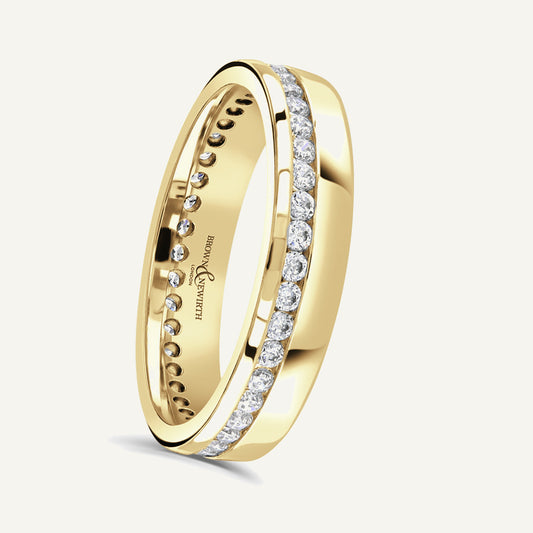 Round Brilliant Cut, Channel, Offset Diamond Eternity Ring